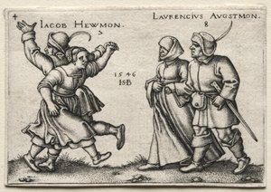 Le mariage villageois : Jacob Hewmon / Lawrencius Augstmon - Hans Sebald Beham
