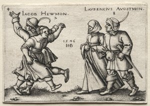 Le Mariage villageois : Jacob Hewmon Lawrencius Augstmon, 1546 - Hans Sebald Beham