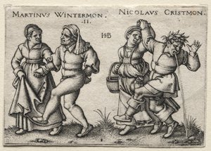 Le mariage villageois : Martinus Wintermon / Nicolaus Cristmon - Hans Sebald Beham