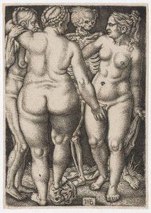 Trois femmes et la mort, vers 1546-50 - Hans Sebald Beham