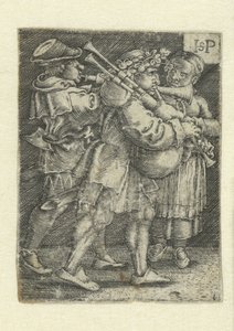 Deux musiciens et une fille - Hans Sebald Beham