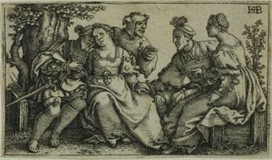 Deux Couples et le Bouffon - Hans Sebald Beham