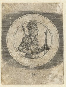 Avers de médaille avec portrait du roi Ferdinand Ier de Hongrie et de Bohême, à mi-corps - Hans Sebald Beham