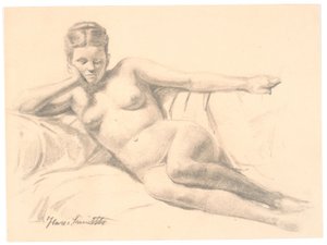 Modèle féminin allongé - Hans Smidth