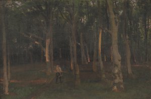 Forêt au coucher du soleil - Hans Smidth