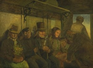 Voyageurs dans un compartiment de troisième classe