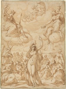 Allégorie de Minerve à la tête des Muses, en ou avant 1575 (plume et encre)