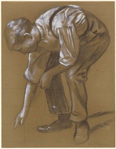 Un homme se penchant - Hans Thoma