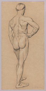 Nu masculin vu de dos - Hans Thoma