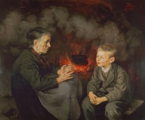 Grand-mère raconte des contes - Hans Thoma
