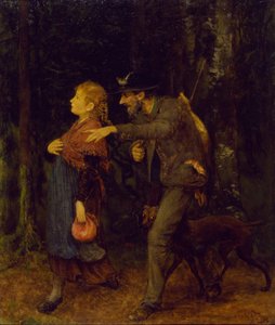Un chasseur au pied de cheval et une jeune fille - Hans Thoma