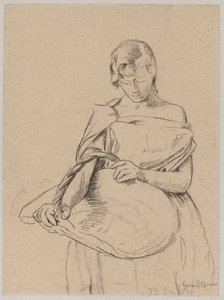 Jeune femme avec un panier - Hans Thoma