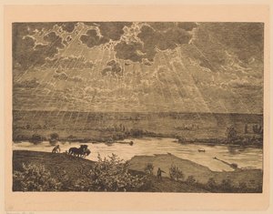 Paysage avec un semeur et un laboureur sur le Main - Hans Thoma