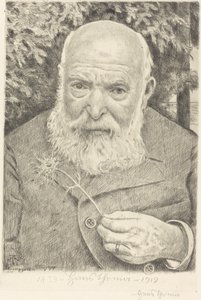 Autoportrait VI avec fleur - Hans Thoma