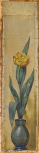 Wandfries aus dem Musiksaal des Hauses Pringsheim, München: Vase mit gelber Tulpe. Rechts von Inv.-Nr. 1927