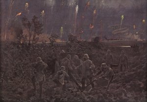 Attaque nocturne (lithographie en couleur) - Hans W. (after) Schmidt