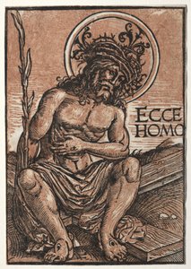 Homme de douleurs assis sur la croix