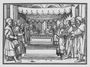 David nomme un groupe de chanteurs et de musiciens pour louer le Seigneur, 1 Chroniques XVI, 4 - Hans after Holbein the Younger