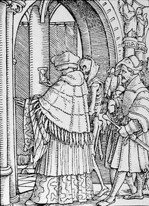 La mort et le chanoine, de La Danse macabre, gravé par Hans Lutzelburger, c.1538 - Hans after Holbein the Younger