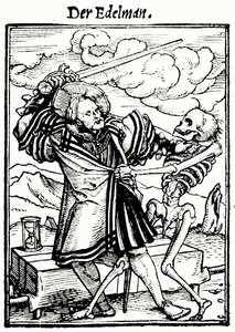 La mort et le noble, de La Danse macabre, gravé par Hans Lutzelburger, c.1538 - Hans after Holbein the Younger
