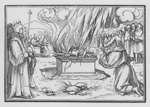 Élie priant, est exaucé par le feu du ciel, 1 Rois XVIII, 38 - Hans after Holbein the Younger