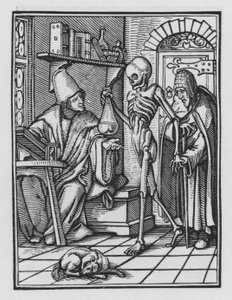 La Danse Macabre de Holbein : Le Médecin - Hans after Holbein the Younger
