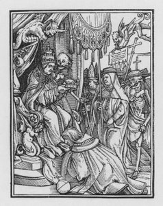 La Danse Macabre de Holbein : Le Pape - Hans after Holbein the Younger