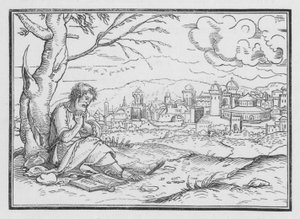 Jonas se plaint de la miséricorde de Dieu, Jonas IV, 5 - Hans after Holbein the Younger