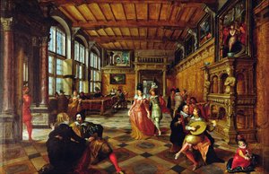 Scène de bal dans un intérieur flamand