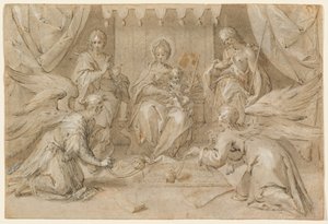 La Madone en majesté avec Saint Jean-Baptiste et Saint Jean l