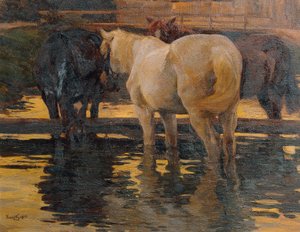 Chevaux dans le gué - Hans von Hayek