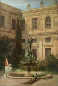 Allemand : Der Grottenhof in der Münchner Residenz Courtyard with the Grotto in the Munich Royal Residence - Hans von Marées