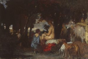 Le bain de Diane, une étude pour Le Repos de Diane, 1863 - Hans von Marées