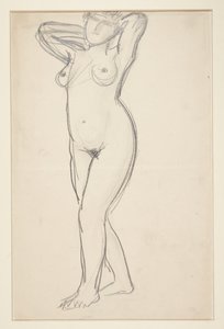 Modèle féminin debout avec les mains derrière la nuque - Harald Giersing