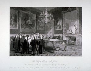 Vue intérieure du Royal Closet au palais de St James, Westminster, Londres, vers 1840 - Harden Sidney Melville