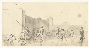Patineurs près de la Zijlpoort, Haarlem - Harmen ter Borch