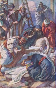 À la croix, illustration de Harold Copping Pictures: The Crown Series, vers 1920