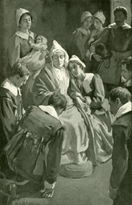 Christiana bénissant ses enfants - Harold Copping