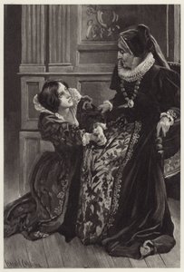 Hélène, à genoux, avoua son amour et, avec honte et terreur, implora le pardon de sa noble maîtresse - Harold Copping