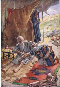 Isaac bénissant son fils Jacob, illustration de Pictures That Teach The Crown Series, 1920