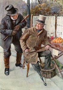 M. Boffin et Silas Wegg (lithographie en couleur) - Harold Copping