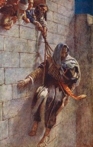 Nouveau Testament : La fuite de Saint Paul de Damas - Harold Copping