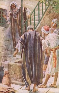 Les messagers à Pierre, illustration de Harold Copping Pictures: The Crown Series, vers 1920 - Harold Copping