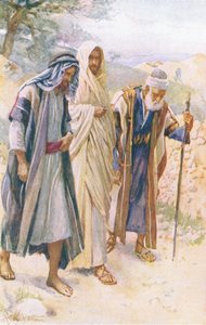 La marche vers Emmaüs, illustration de Harold Copping Pictures: The Crown Series, vers 1920