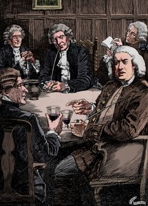 Dr. Johnson discutant avec ses amis - Harold Edward Hughes Nelson