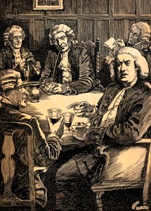 Dr. Johnson discutant avec ses amis, vers 1900, 1912