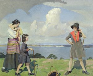 Une promenade au bord de la mer, les cueilleurs de mûres - Harold Harvey