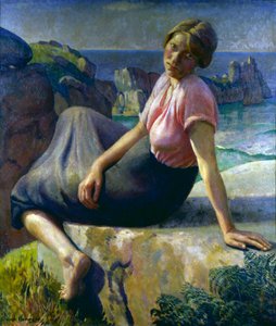 Fille sur une falaise
