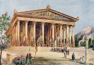 Façade ionique élancée du Temple de Diane à Éphèse