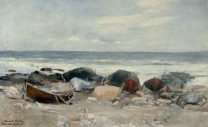 Bateaux sur la plage, Jæren - Harriet Backer